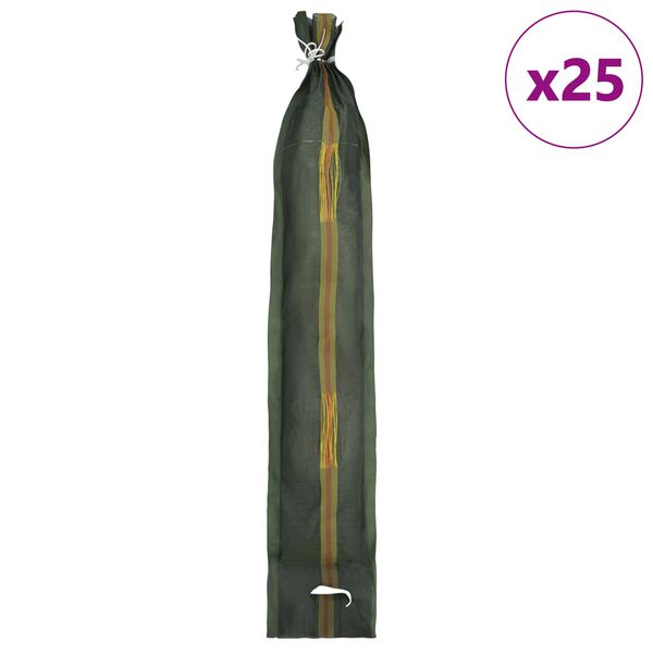 vidaXL Zandzakken 25 pcs Donkergroen 120 x 27 cm HDPE
