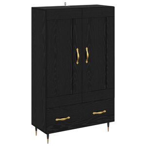 vidaXL Highboard Zwart Eiken 69,5 x 31 x 115 cm Bewerkt hout