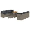 vidaXL Tuin Sofa Set 11 pcs Grijs poly rattan