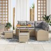 vidaXL Tuinbankenset met kussen 8 pcs Beige poly rattan