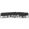 vidaXL 10-delige Loungeset met kussens aluminium antracietkleurig