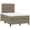 vidaXL Boxspring met matras en LED stof taupe 120x200 cm