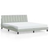 vidaXL Bedframe met LED zonder matras "Hanko" fluweel lichtgrijs 180x200 cm