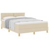 vidaXL Boxspringbed met kussen met hoofdeinde Cr&egrave;me 160 x 200 cm Stof