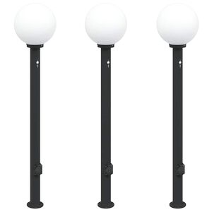vidaXL Bolderverlichting met sensor en stopcontact 3 stuks 120cm zwart