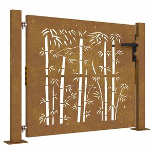vidaXL Poort 100x100 cm bamboe-ontwerp cortenstaal