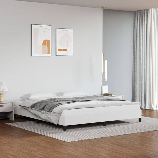 vidaXL Bedframe kunstleer wit 160x200 cm