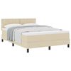 vidaXL Boxspringbed met matras met hoofdeinde Cr&egrave;me 160 x 200 cm Stof