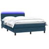 vidaXL Boxspring met matras en LED fluweel donkerblauw 140x220 cm