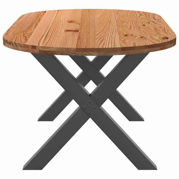 vidaXL Eettafel 200x100x74 cm ovaal massief eikenhout lichtbruin
