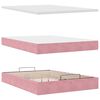 vidaXL Ottoman bed met matrassen 140x200cm fluweel roze