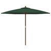 vidaXL Parasol met houten paal 299x240 cm groen