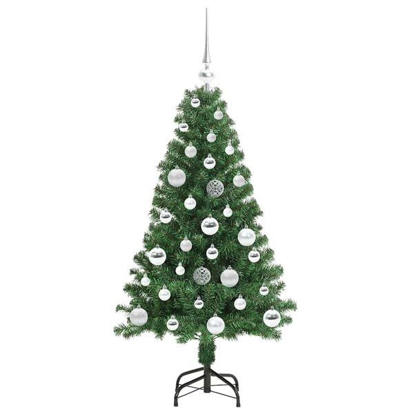 vidaXL Kunstkerstboom Groen 120 cm PVC en Staal en Kunststof