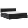 vidaXL Opbergbed met LED met matras Zwart 180 x 200 cm Nep Leer