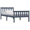 vidaXL Bedframe massief grenenhout grijs 100x200 cm