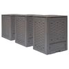 vidaXL Compostbakken 3 st 900 L 60x60x83 cm kunststof rattan bruin