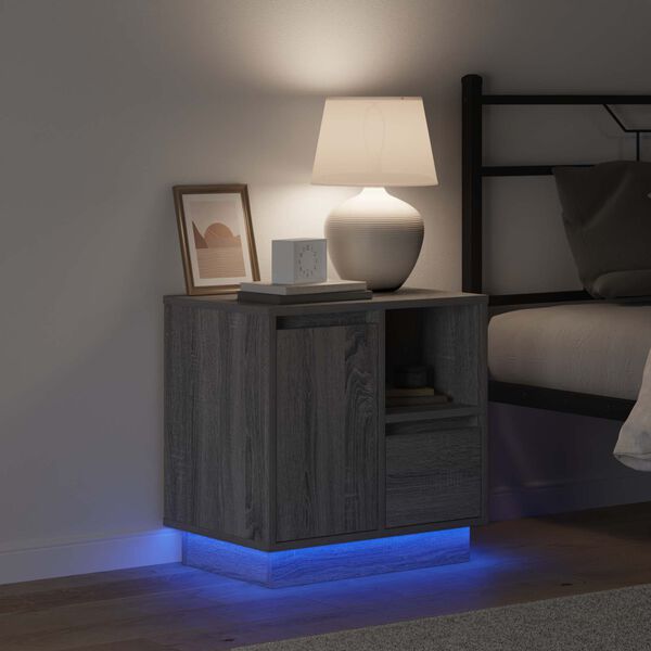 vidaXL Nachtkastje 2 pcs Grijs 50 x 34,5 x 50 cm. Bewerkt hout