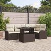 vidaXL Tuin Sofa Set met kussen met kussen 6 pcs Bruin Poly Rattan