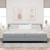 vidaXL Boxspring bed met matras met LED Lichtgrijs 200 x 200 cm Stof
