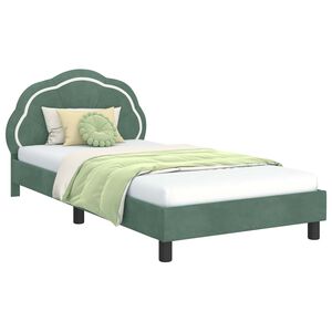 vidaXL Bedframe voor kinderen met hoofdbord Zeegroen 90 x 190 cm