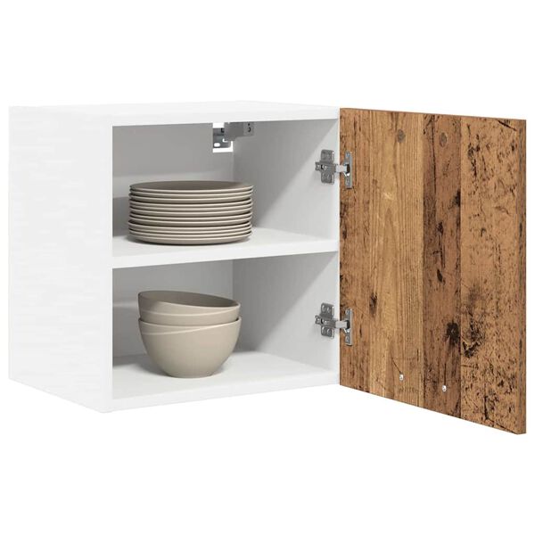 vidaXL Hangkast 2 pcs Oude Hout en Wit 40 x 31 x 40 cm Bewerkt hout