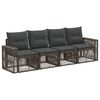 vidaXL Tuinbankenset 4 pcs Grijs en Donkergrijs poly rattan