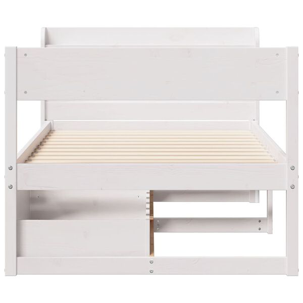vidaXL Bedframe zonder matras massief grenenhout wit 140x200 cm