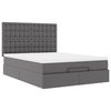 vidaXL Ottoman bed met matras en LED's 140x200cm kunstleer grijs