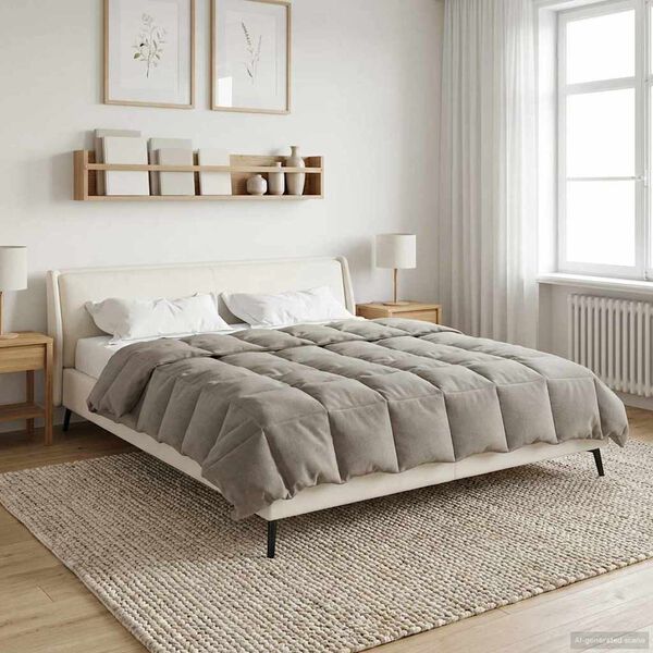 vidaXL Winter Dekbed Gekwilt Groen 200 x 220 cm Microfiber