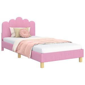 vidaXL Bedframe voor kinderen met hoofdbord Roze 80 x 200 cm Stof