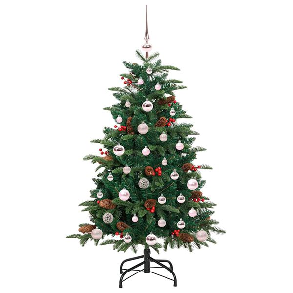 vidaXL Kunstkerstboom Groen 120 cm PVC en Metaal en Plastic