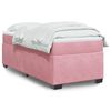 vidaXL Boxspring met matras fluweel roze 90x200 cm