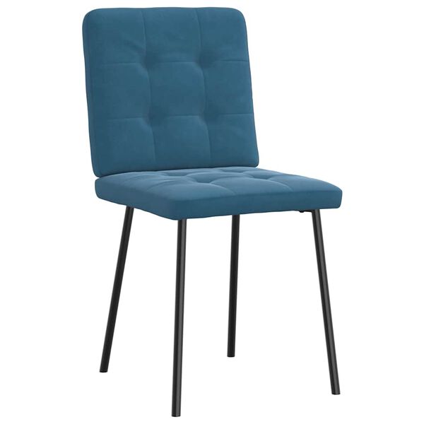 vidaXL Eetkamerstoelen 4 st fluweel blauw