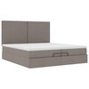 vidaXL Ottoman bed met matrassen en LED's 200x200cm stof taupe