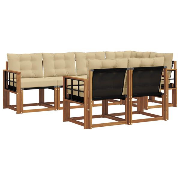 vidaXL Buiten bankenset met kussen 7 pcs Natuurlijk en Beige