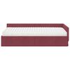 vidaXL Hoekbedframe met Matras Anders met hoofdeinde 2 pcs Grijs Stof