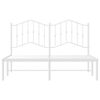 vidaXL Bedframe met hoofdbord metaal wit 140x200 cm