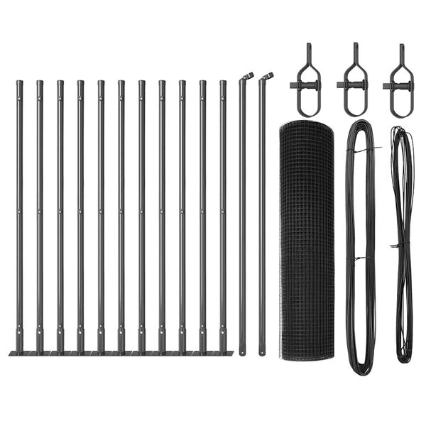 vidaXL Afrasteringspaal Grijs 25 x 0,4 m (12 x 12 mm gaas)