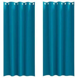 vidaXL Zwart-out Gordijnen met Ringen 2 pcs Turquoise 245 x 140 cm