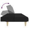 vidaXL Slaapbank 2-zits met voetenbank stof zwart