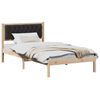 vidaXL Bedframe met hoofdeinde Zwart 100 x 200 cm Massief grenenhout