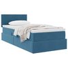 vidaXL Opslag bed met matras Donkerblauw 90 x 190 cm Fluweel