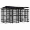 vidaXL Hondenkennel met dak 7,37 m&sup2; staal