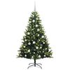 vidaXL Kunstkerstboom met scharnier 150 LEDs Groen 150 cm PVC en PE