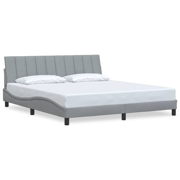 vidaXL Bedframe zonder matras "Hanko" stof lichtgrijs 180x200 cm