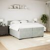 vidaXL Boxspring met matras fluweel lichtgrijs 200x200 cm