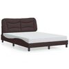 vidaXL Bedframe met LED zonder matras "Hvar" 140x190 cm stof donkerbruin