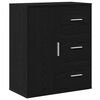 vidaXL Dressoir Zwart Eiken 60 x 31 x 70 cm Bewerkt hout