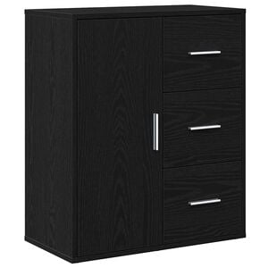 vidaXL Dressoir Zwart Eiken 60 x 31 x 70 cm Bewerkt hout