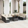 vidaXL Tuin Sofa Set met kussen met kussen 11 pcs Zwart en Cr&egrave;me